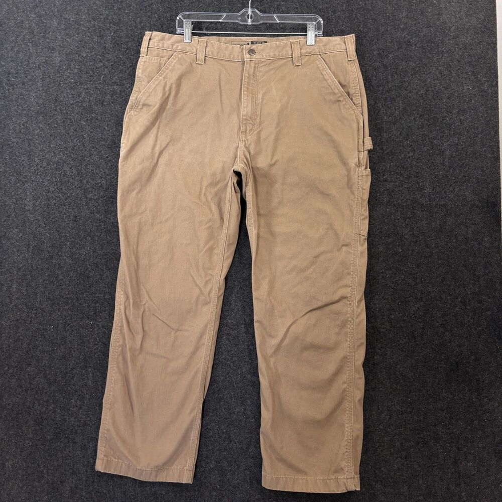 Carhartt Relaxed Fit Carpenter Pants Men's 40x30 Khaki Canvas Work B324-DKH